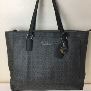Guess Gray & Black Tote Purse